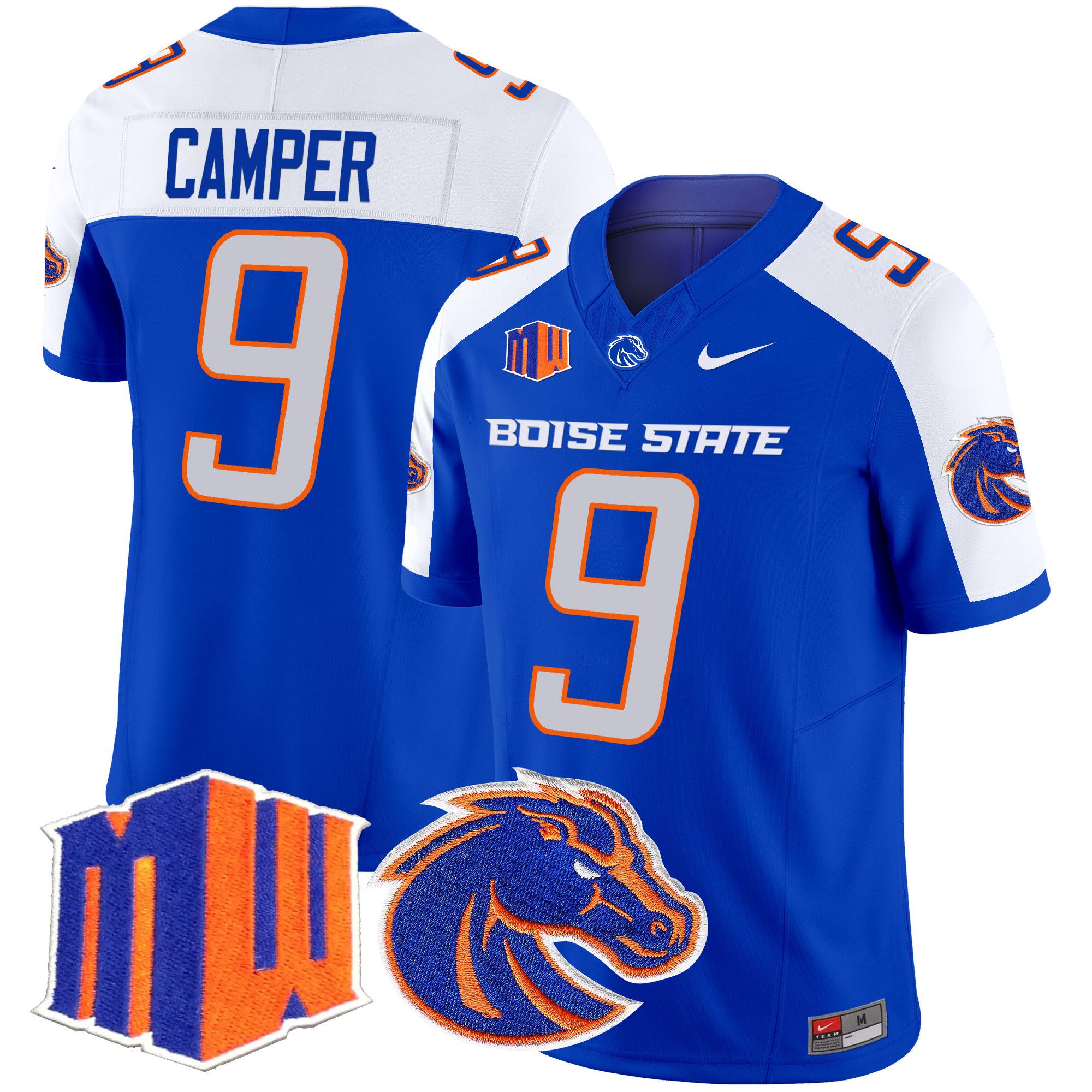 Men Boise State Broncos #9 Camper Blue Nike 2024 Vapor Limited NCAA Jersey->more ncaa teams->NCAA Jersey